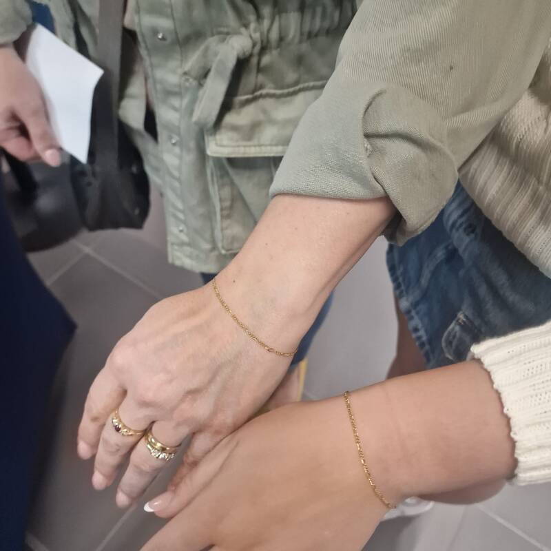 Mother daughter gold permanent bracelets - endless love