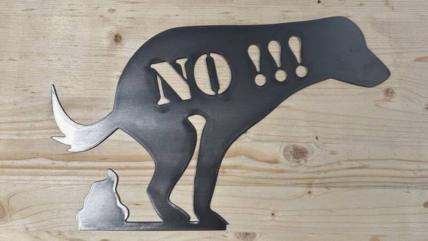 kackender Hund "Verboten" Wallart