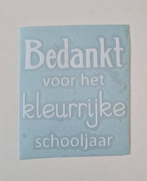 Sticker | Bedankt voor het kleurrijke schooljaar