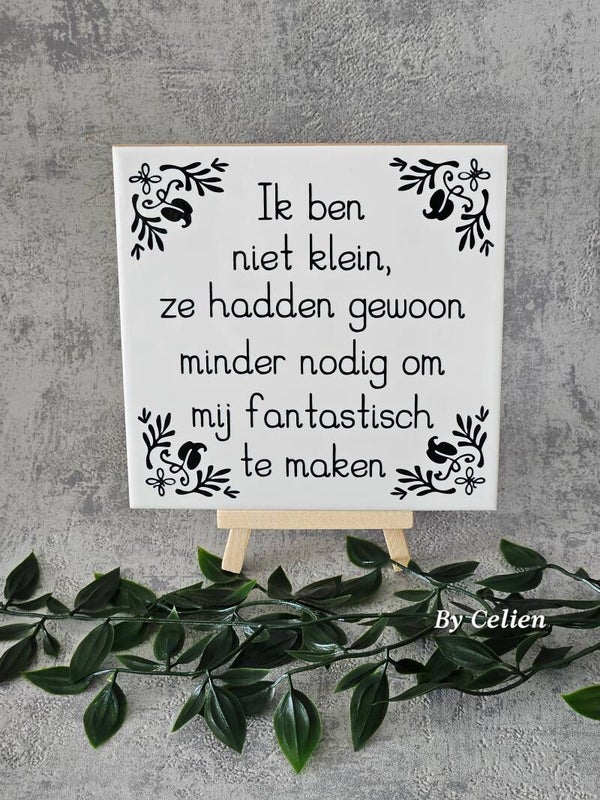 Tegeltje | Ik ben niet klein