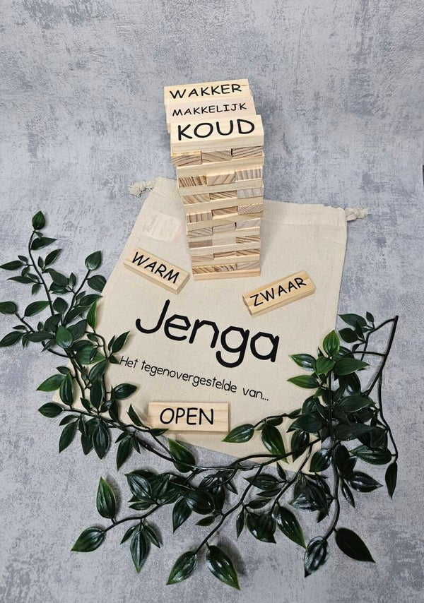 Spelletje | Jenga het tegenovergestelde van..