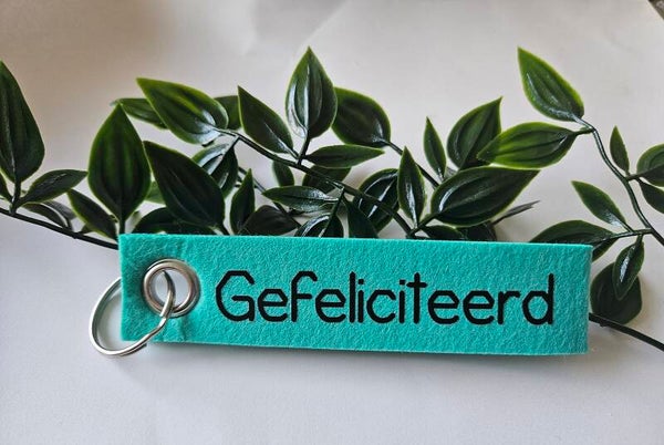Sleutelhanger | Gefeliciteerd