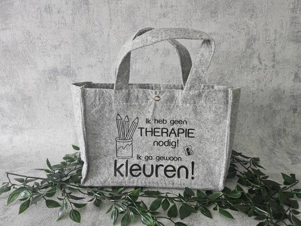 Vilten tas klein | Ik heb geen therapie nodig (kleuren)