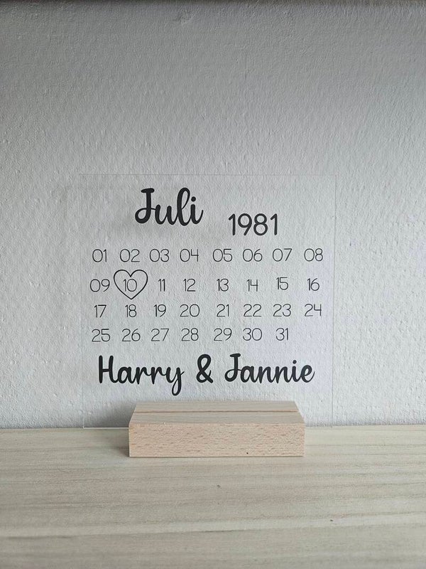 Plexiglas op voet  | Kalender van Liefde