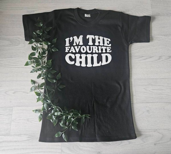 T-shirt | I'm the favourite child (zwart/wit)