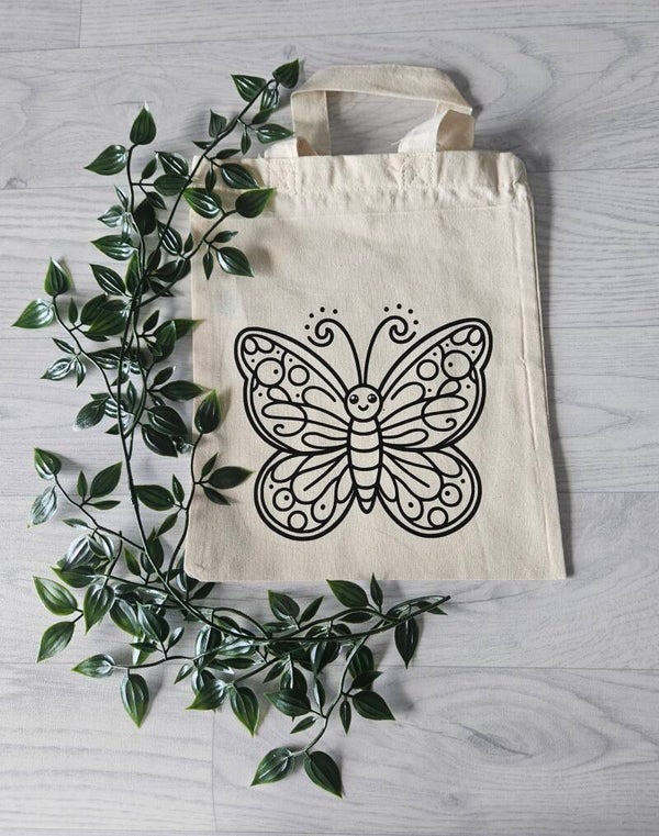Tasje om in te kleuren | vlinder