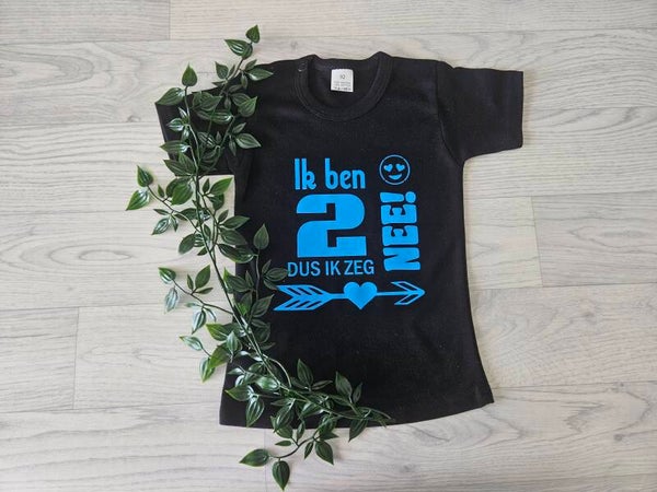 T-shirt | Ik ben 2 (zwart/blauw)