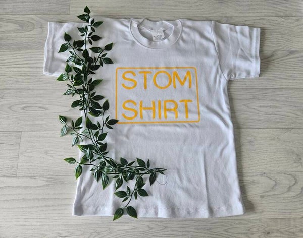 T-shirt | Stom shirt (wit/geel)