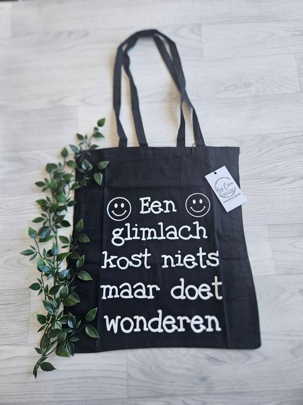 Katoenen tas | Een glimlach kost niets