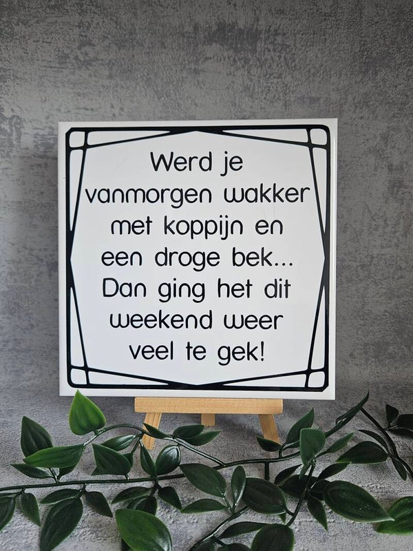 Tegeltje | Werd je vanmorgen wakker.....