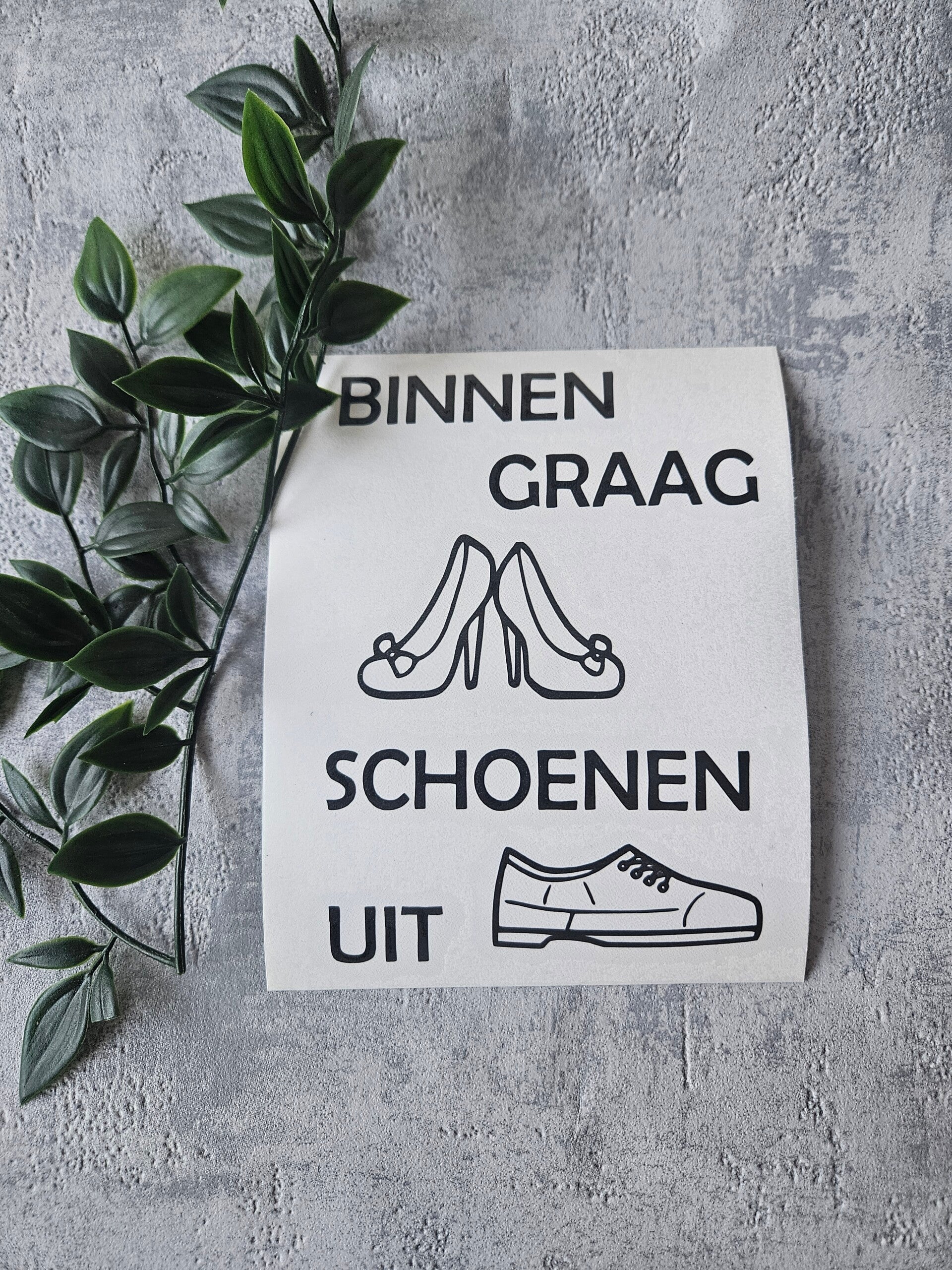 Sticker | Binnen graag schoenen uit
