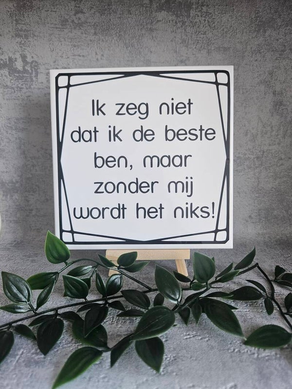 Tegeltje | Ik zeg niet dat ik de beste ben