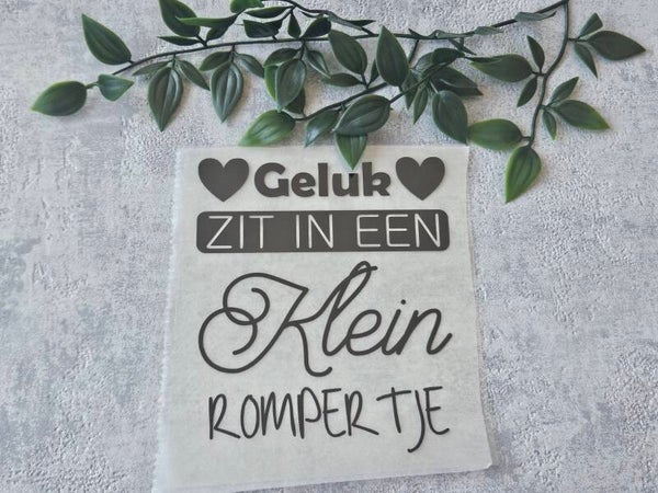 Strijkapplicatie | Geluk zit in een klein rompertje
