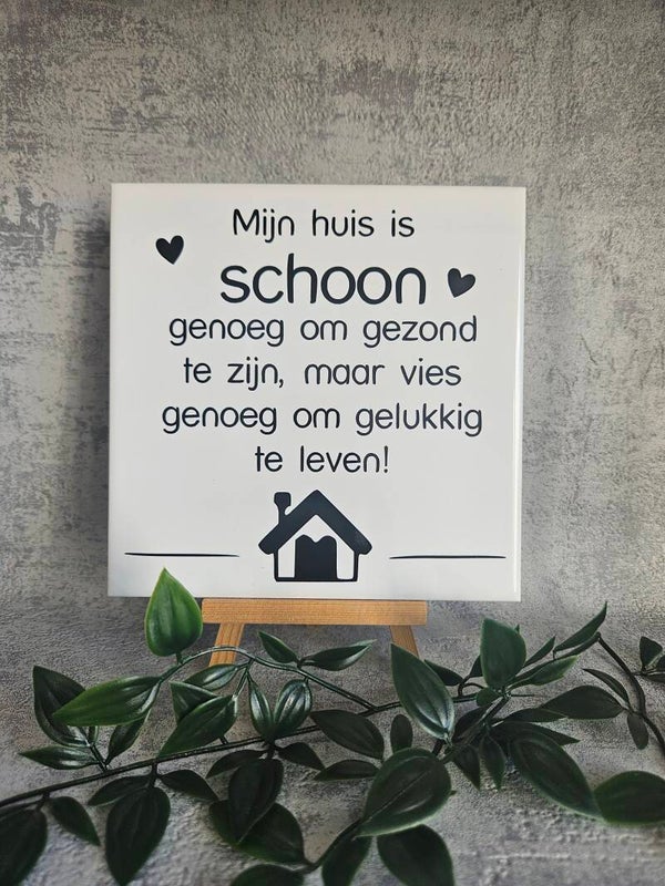Tegeltje | Mijn huis is schoon genoeg....
