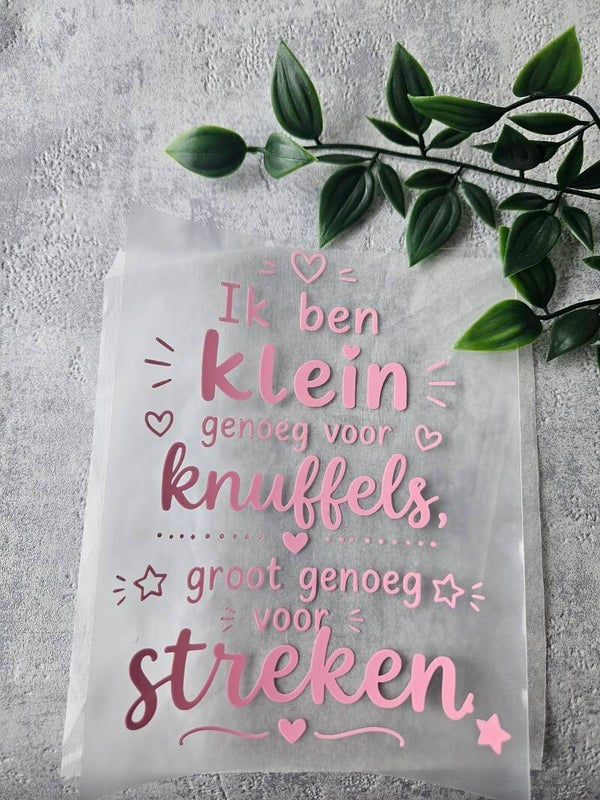 Strijkapplicatie | Ik ben klein genoeg voor knuffels