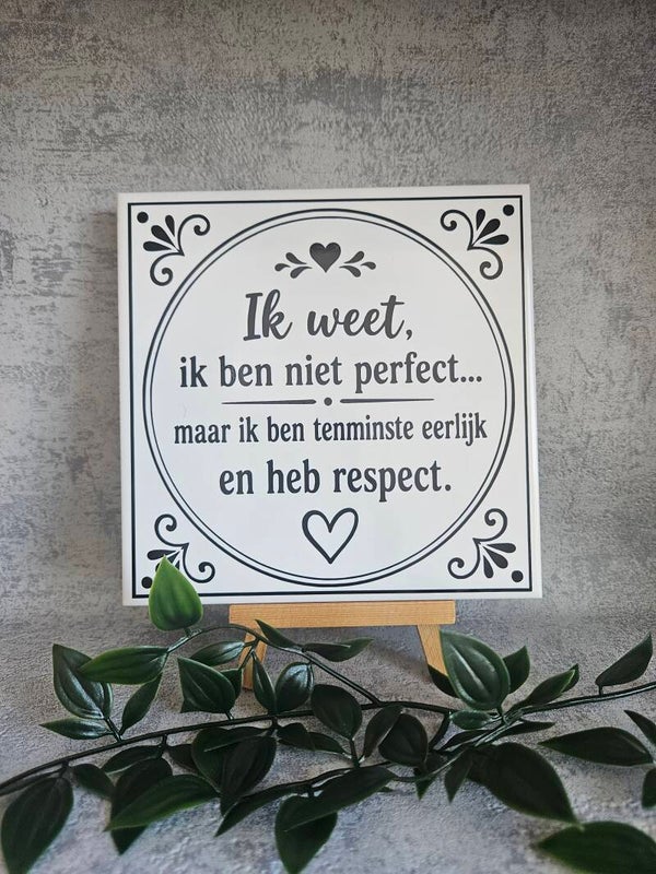 Tegeltje | Ik weet, ik ben niet perfect