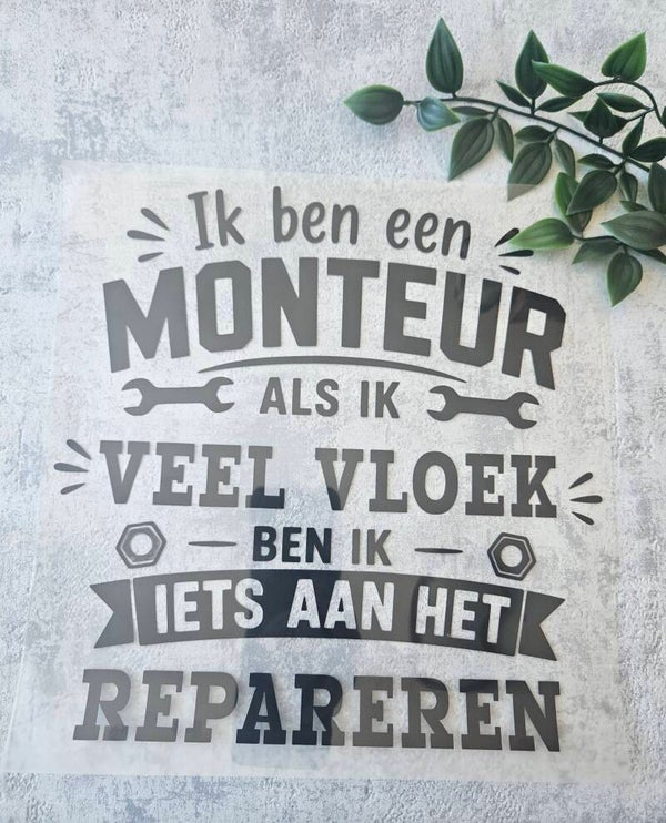 Strijkapplicatie volwassenen | Ik ben een monteur