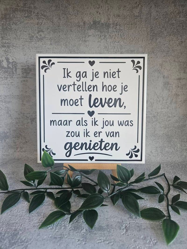 Tegeltje | Ik ga je niet vertellen hoe je moet leven