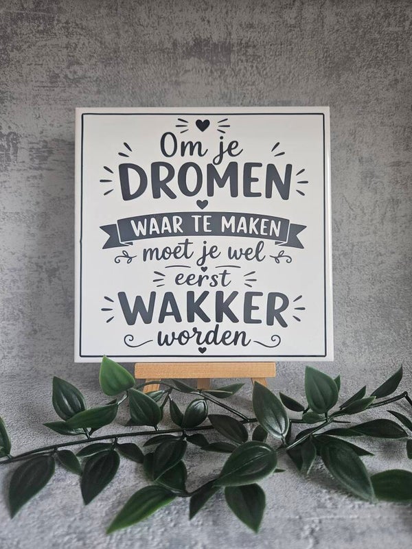 Tegeltje|  Om je dromen waar te maken