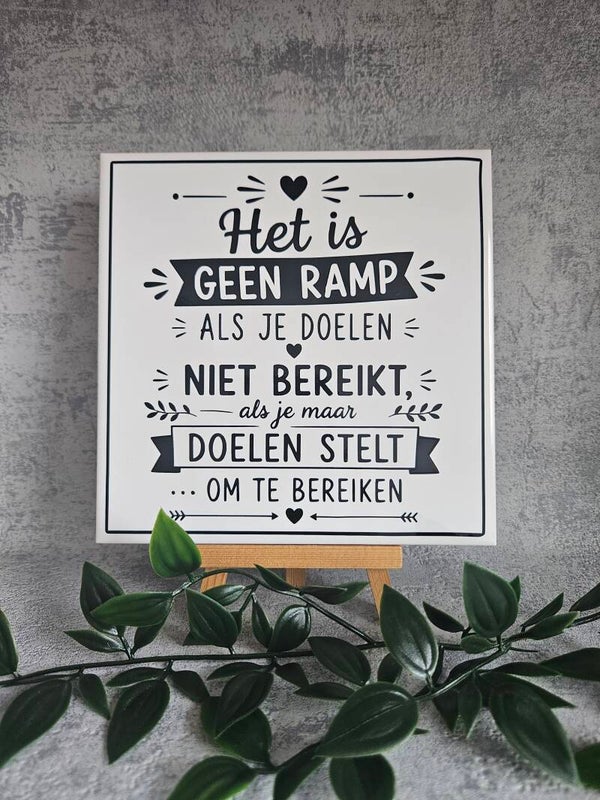 Tegeltje | Het is geen ramp als je doelen niet bereikt,