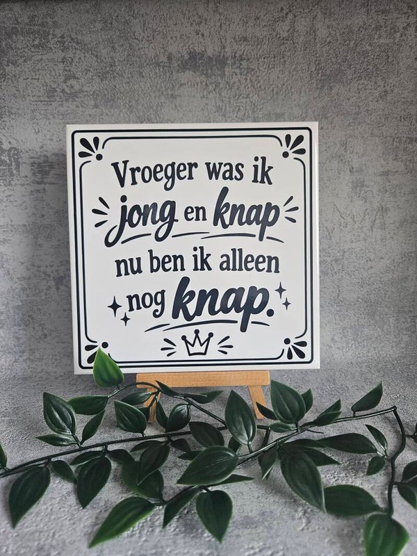 Tegeltje | Vroeger was ik jong en knap