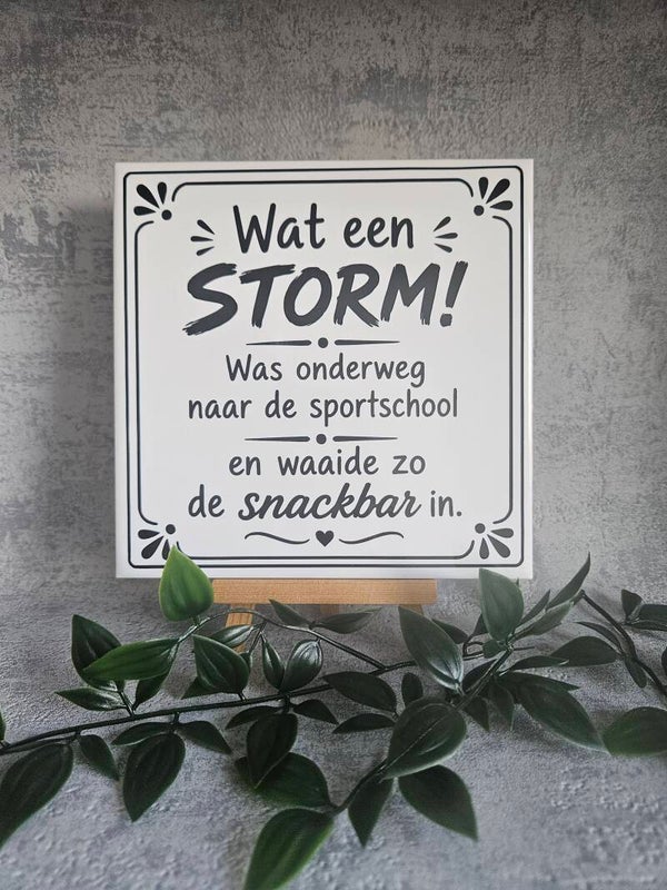 Tegeltje | Wat een storm
