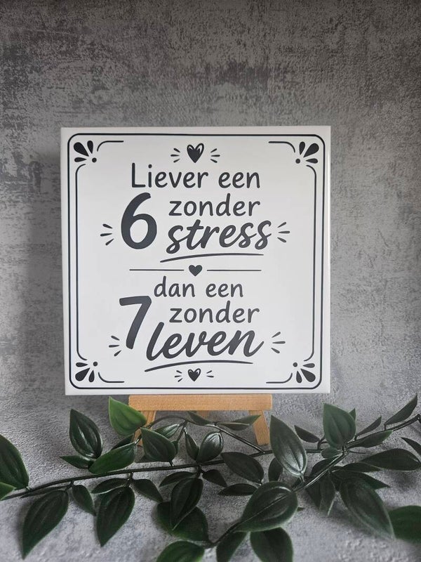 Tegeltje | liever een 6 zonder stress