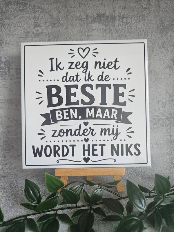 Tegeltje | Ik zeg niet dat ik de beste ben