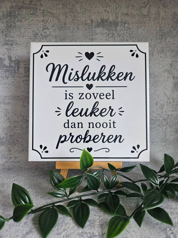 Tegeltje | Mislukken is zoveel leuker dan nooit proberen