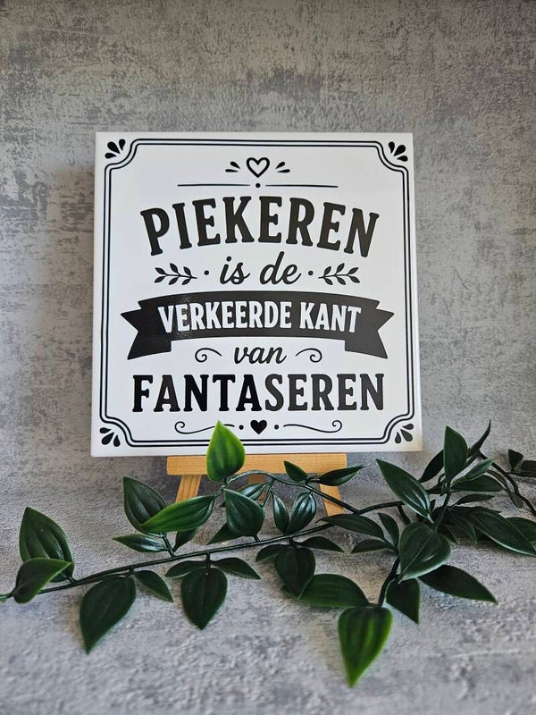 Tegeltje | Piekeren is de verkeerde kant van fantaseren