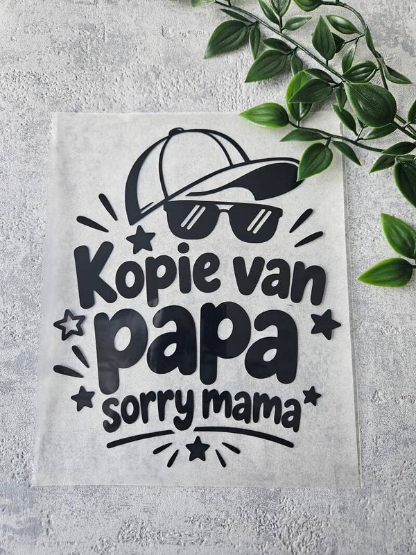 Strijkapplicatie | Kopie van papa, sorry mama