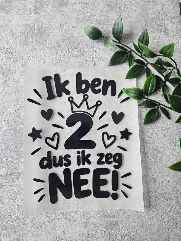 Strijkapplicatie | Ik ben 2, dus ik zeg nee!