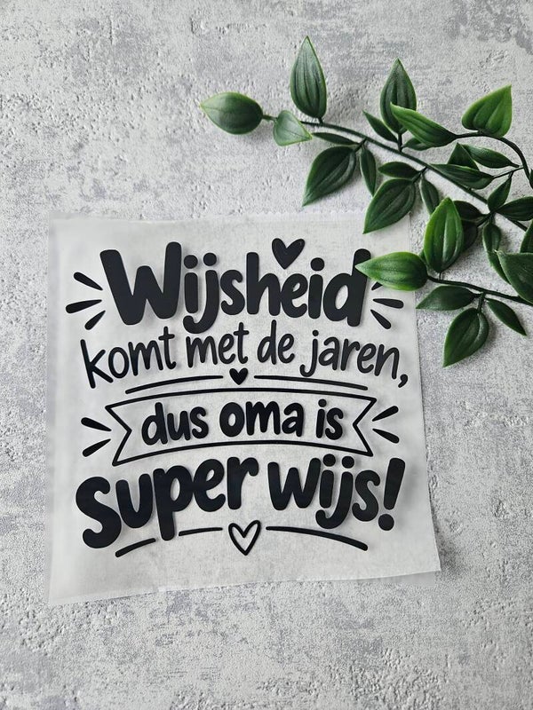 Strijkapplicatie | Wijsheid komt met de jaren, dus oma is superwijs!