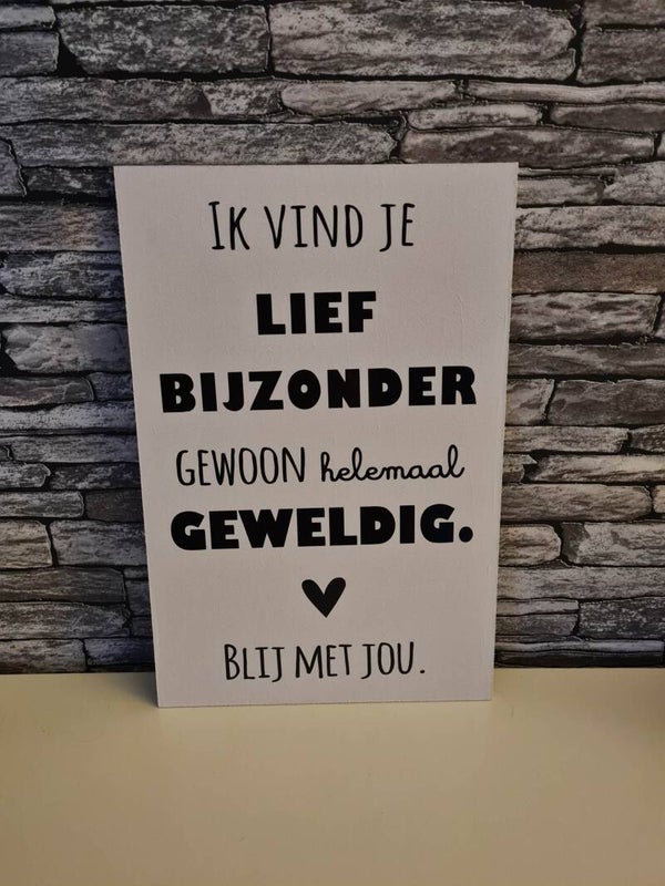 Tekstbord | Ik vind je lief