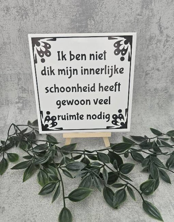 Tegeltje Sale | Ik ben niet dik