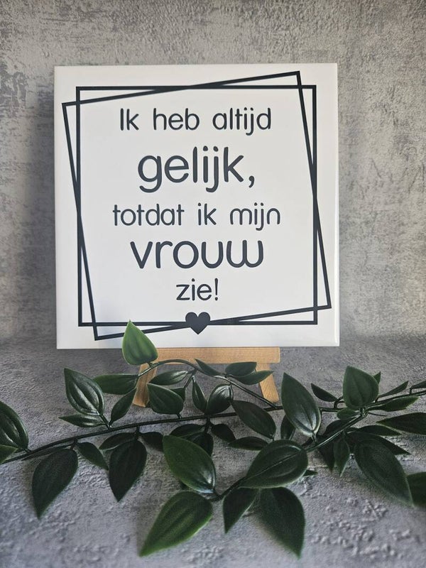 Tegeltje | Ik heb altijd gelijk