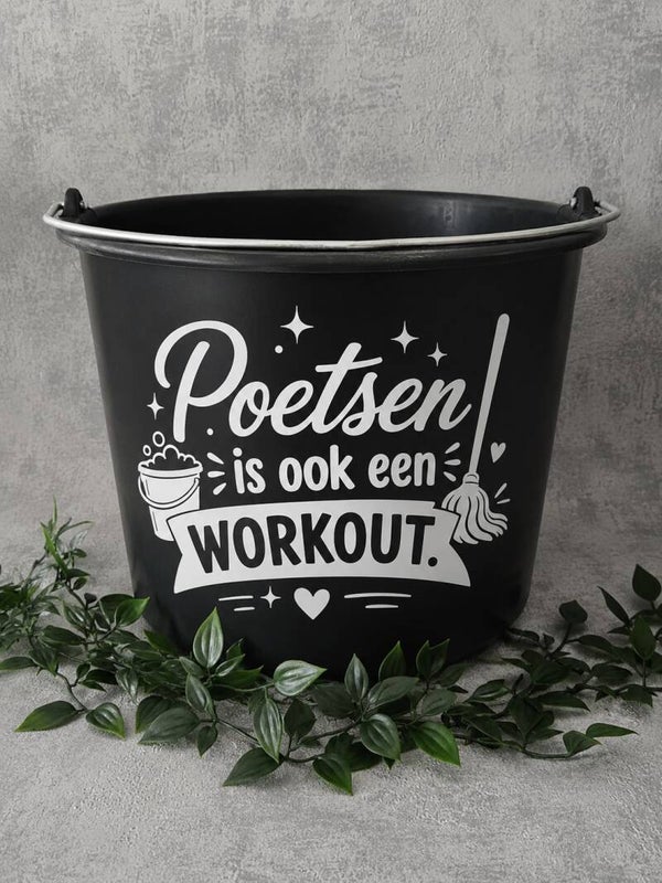 Sticker | poetsen is ook een workout