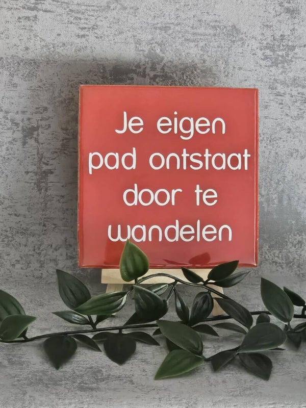 Tegeltje 10x10cm | Je eigen pad ontstaat door te wandelen
