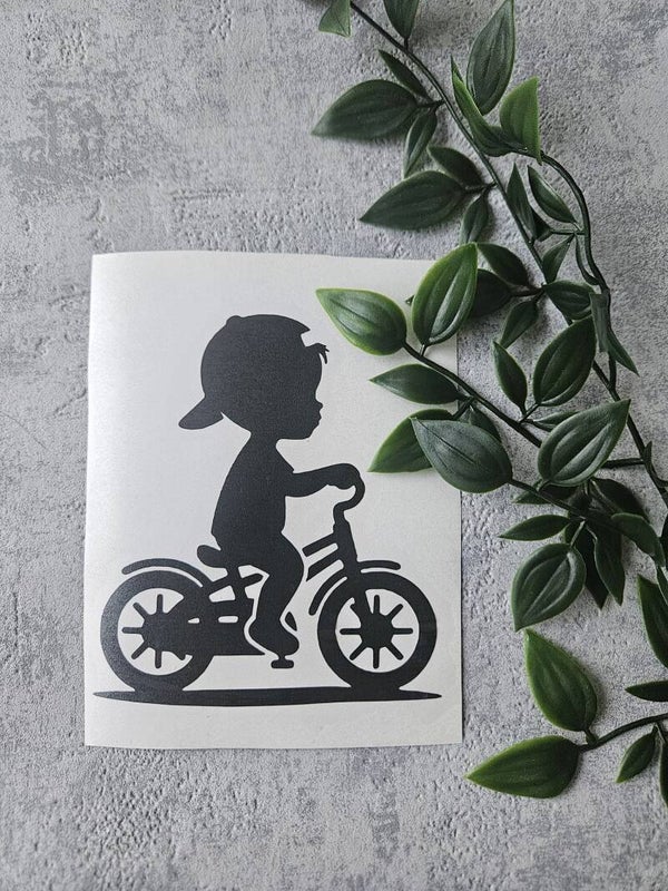 Sticker | jongetje op fiets