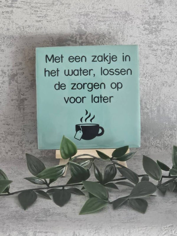 Tegeltje 10x10cm | Met een zakje in het water
