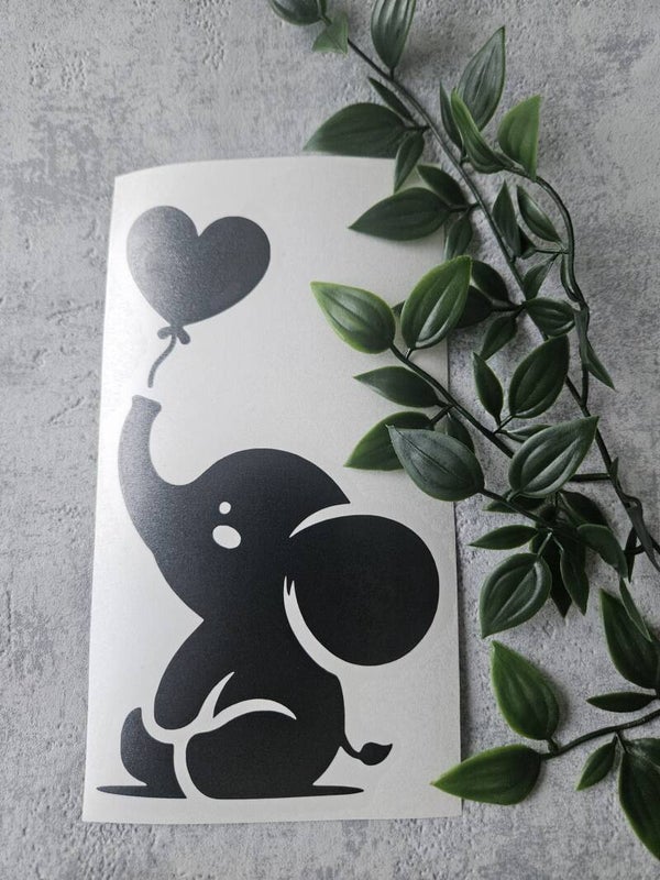sticker | Olifant met hartjes ballon