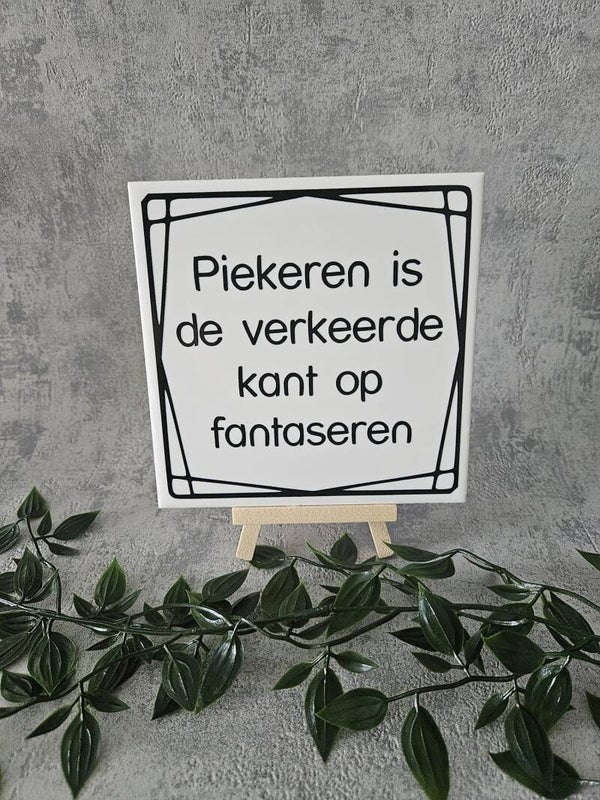 Tegeltje | Piekeren is de verkeerde kant van fantaseren