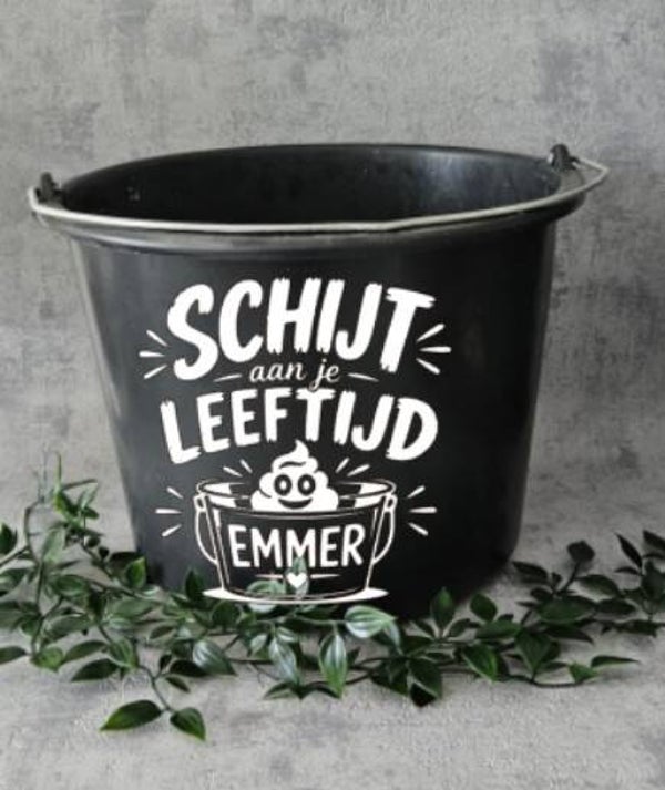 Sticker emmer | Schijt aan je leeftijd emmer