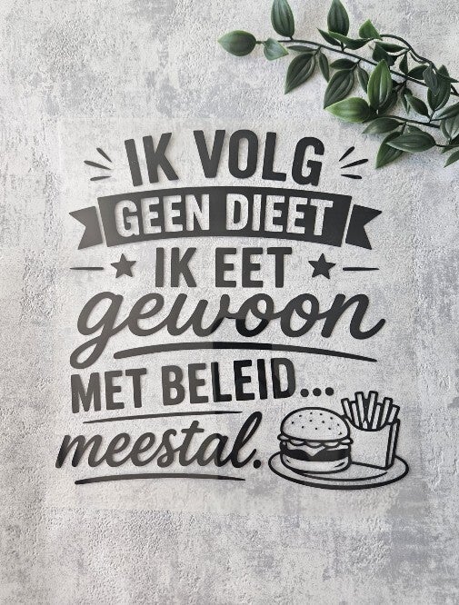 Strijkapplicatie volwassenen | Ik volg geen dieet