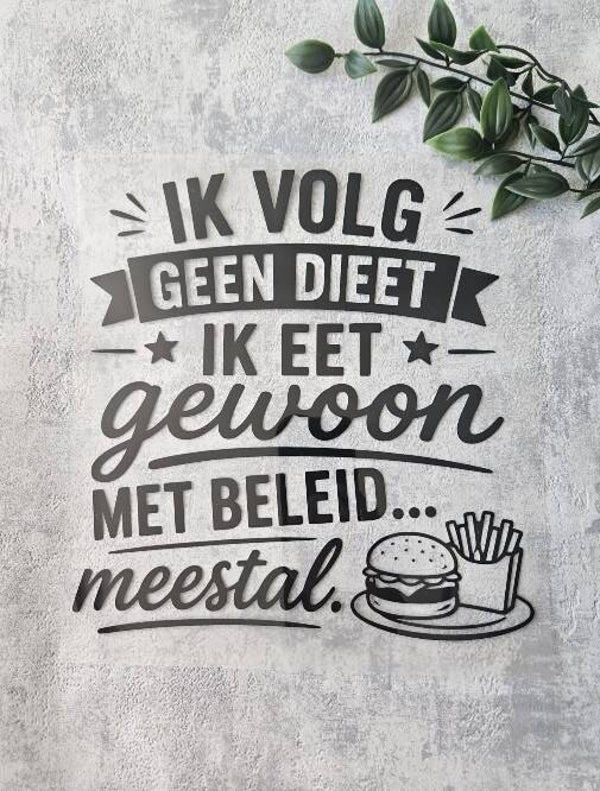 Strijkapplicatie volwassenen | Ik volg geen dieet