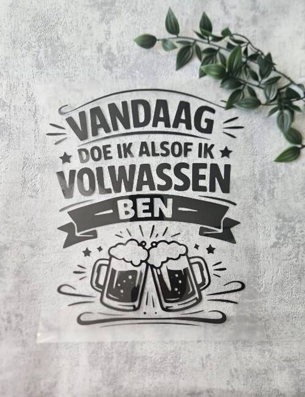 Strijkapplicatie volwassenen | Vandaag doe ik alsof..