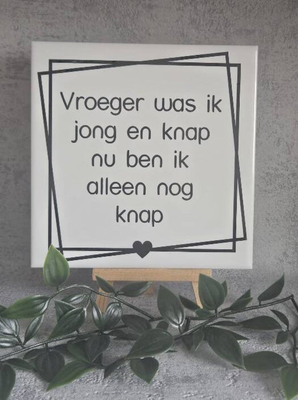 Tegeltje Sale | Vroeger was ik jong en knap