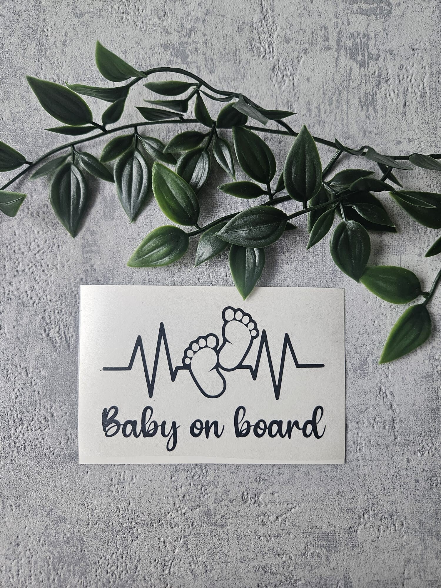Sticker | baby on board (hartslag)