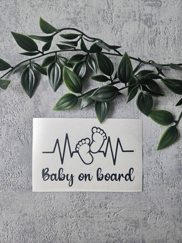 Sticker | baby on board (hartslag)