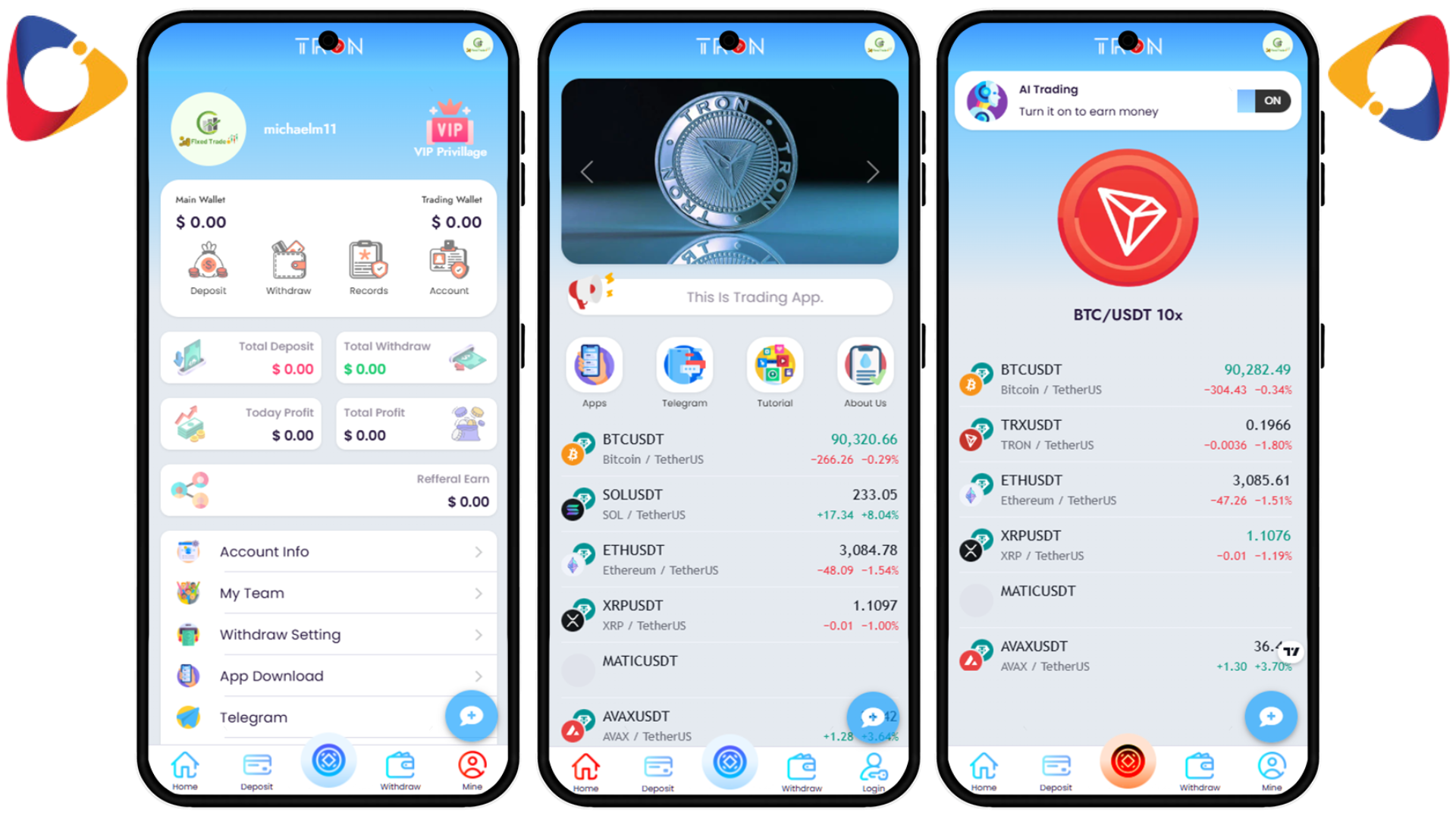 Hyip Blue TRON Trading New Php Script